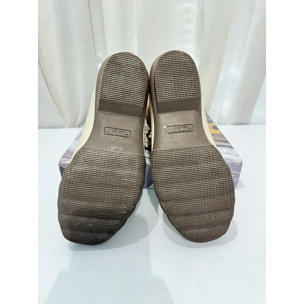 Sperry Saltwater Quilted Wool Duck Boots Cream / Beige Waterproof Women's Sz 6.5